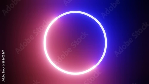 Abstract background with circle light sphere with Light Lines Moving Fast. Futuristic sphere neon with sphere Lights.Seamless loop. Moving glowing neon lights disco party	