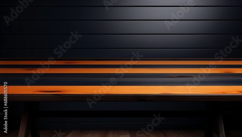 Empty wooden board on dark background