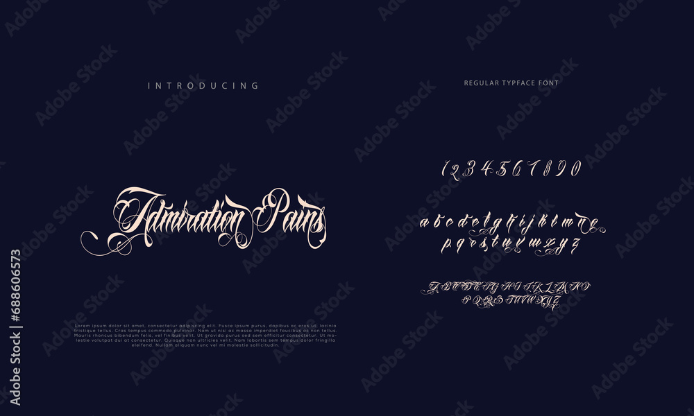 Signature font calligraphy logotype script brush font type font lettering handwritten - obrazy, fototapety, plakaty 