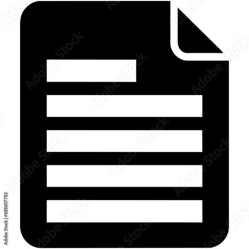 Document vector icon. Illustration isolated for graphic and web design.