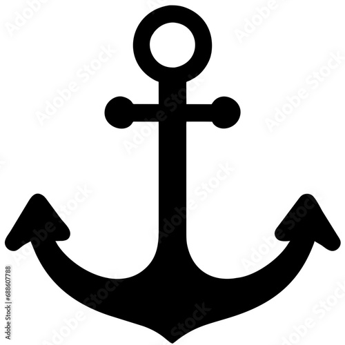 anchor vector line icon isolated