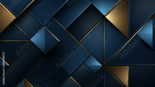 Abstract blue and gold luxury geometric with hi tech