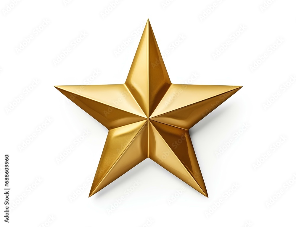 A gold star isolated on a white background.