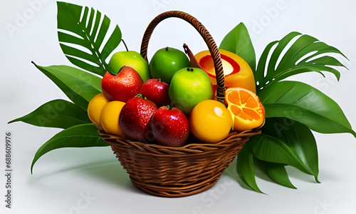 fruits appel . orange. mango . jos  on white background photo