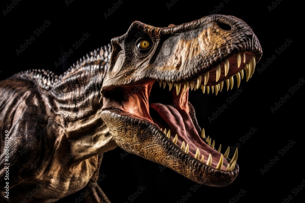 Obraz premium Ferocious Tyrannosaurus Rex With Jaws Wide Open, Showcasing Its Might