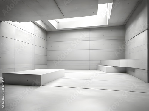 empty dark abstract concrete room interior. modern architectural background.