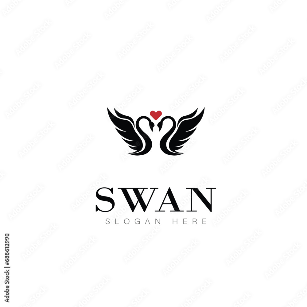 swan logo anime design symbol beauty business natural