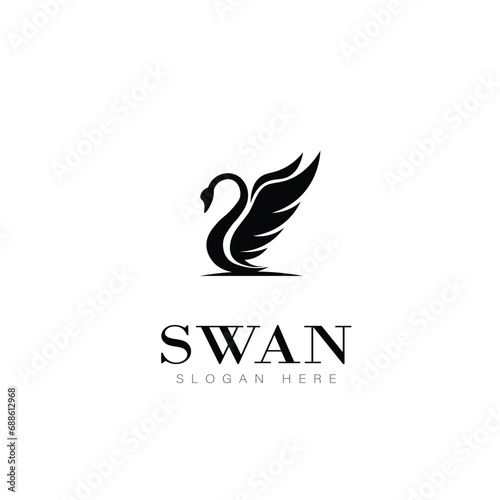 swan logo anime design symbol beauty business natural