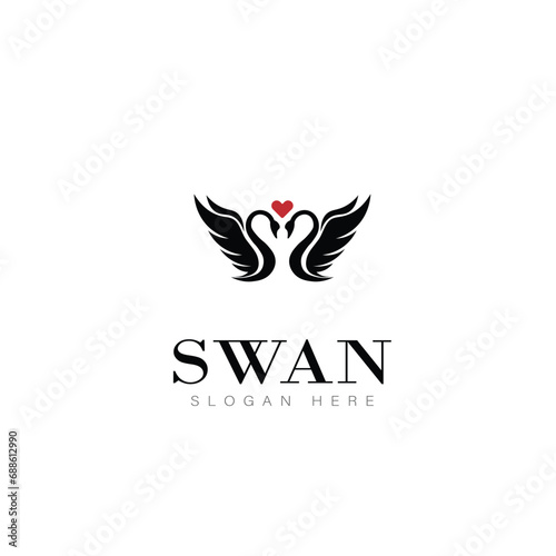 swan logo anime design symbol beauty business natural