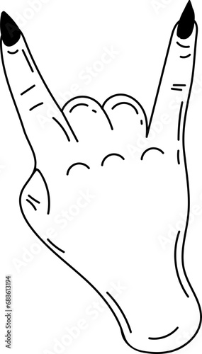 Occultism, magic, mythology, mysticism Hand web hand of rock