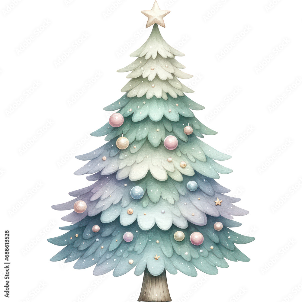 Christmas watercolor clipart,  Santa, Gnone, reindeer, gingerbread, candy cane,