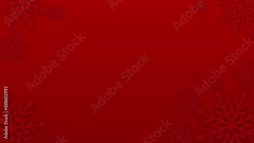 Simple background animation of snowflakes(red