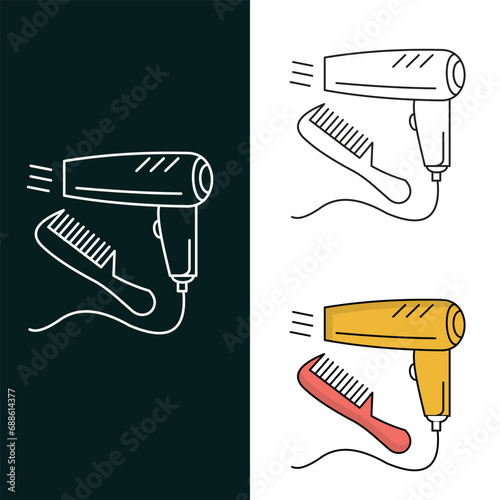  "Hairstyle Vector Illustration Icon Design"