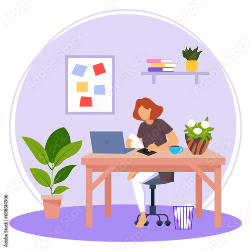 Stretching out your leg and knees at workplace concept, Hug one knee exercise while sitting vector icon design, corporate wellbeing symbol, Sedentary lifestyle sign self serving behaviors illustration