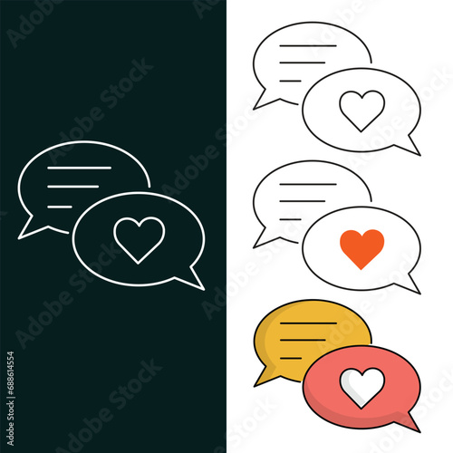 "Love Messages Vector Illustration Icon Design"