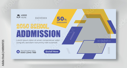 banner social media school admission banner design