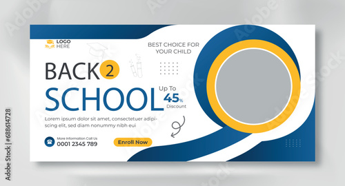 banner social media school admission banner design
