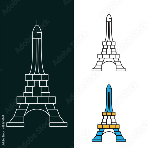 "Paris Vector Illustration Icon Design"