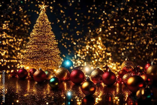 golden christmas tree