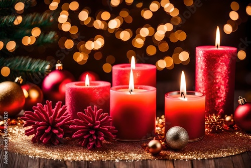 christmas candles and decorations