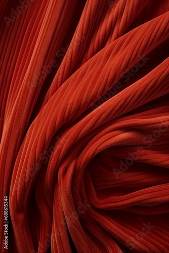Red Corduroy Fabric Texture Background