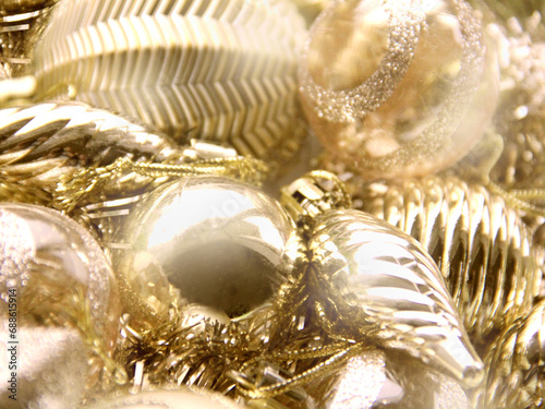 Shiny glitter luxury golden baubles image for celebration
