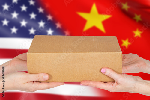 Trade USA and China. Packag...