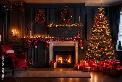 christmas tree with fireplace