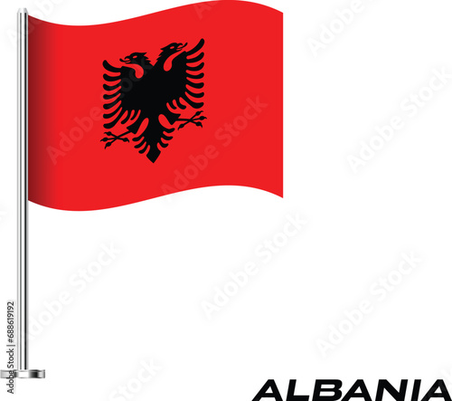 Flag Of Albania, Albania flag vector illustration, National flag of Albania, National symbol of Albania for perfect design, table flag of Albania.