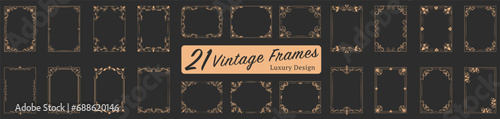 Decorative frames and borders backgrounds vintage design elements photo