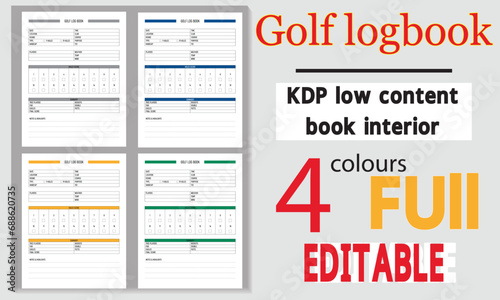 Golf Tournament Scorecard and logbook.