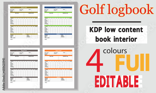 Golf Tournament Scorecard and logbook.
