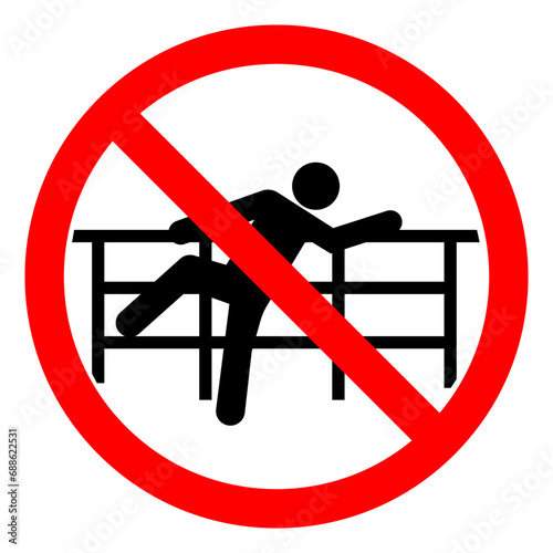 Do Not Climb Over Railing Symbol Sign ,Vector Illustration, Isolate On White Background Label. EPS10