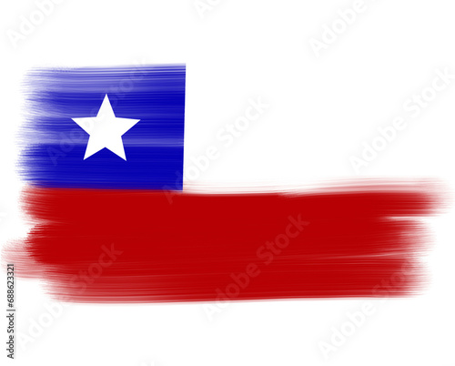Billede på lærred Chilean flag with paint strokes