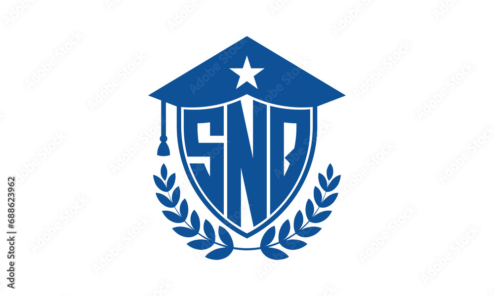 SNQ three letter iconic academic logo design vector template. monogram, abstract, school, college, university, graduation cap symbol logo, shield, model, institute, educational, coaching canter, tech SNQ three letter iconic academic logo design vector template. monogram, abstract, school, college, university, graduation cap symbol logo, shield, model, institute, educational, coaching canter, tech