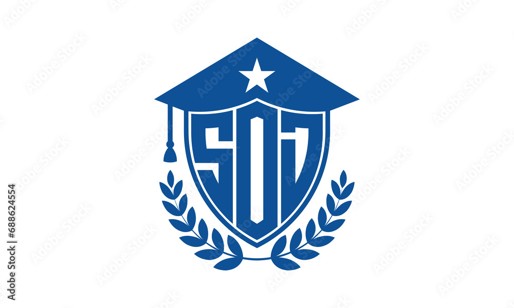 SOD three letter iconic academic logo design vector template. monogram ...