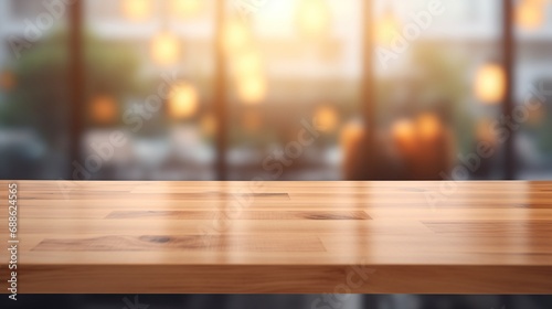 Empty wooden table desk  for product display montages