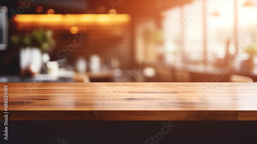 Empty wooden table top  for product display montages