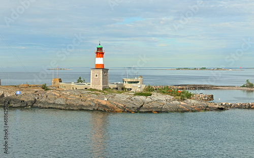 Lighthouse on Harmaja Island in Helsinki Archipelago in summer, Finland