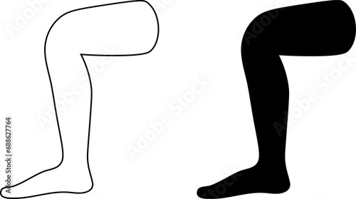 side view leg icon set