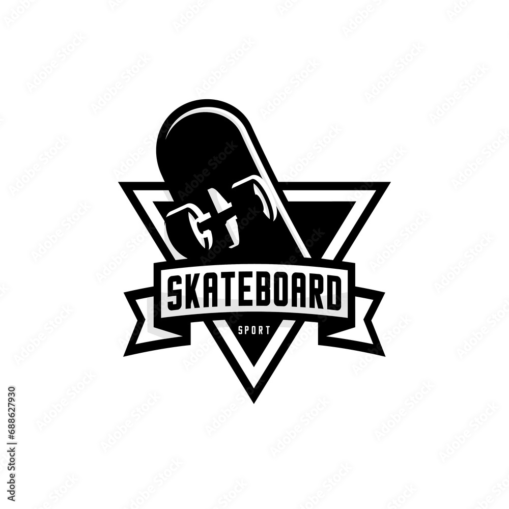 Vector logo skateboard on white background 