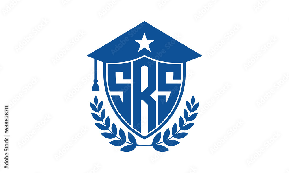 SRS three letter iconic academic logo design vector template. monogram, abstract, school, college, university, graduation cap symbol logo, shield, model, institute, educational, coaching canter, tech SRS three letter iconic academic logo design vector template. monogram, abstract, school, college, university, graduation cap symbol logo, shield, model, institute, educational, coaching canter, tech