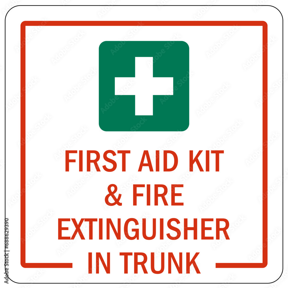 Fototapeta premium First aid kit sign and labels