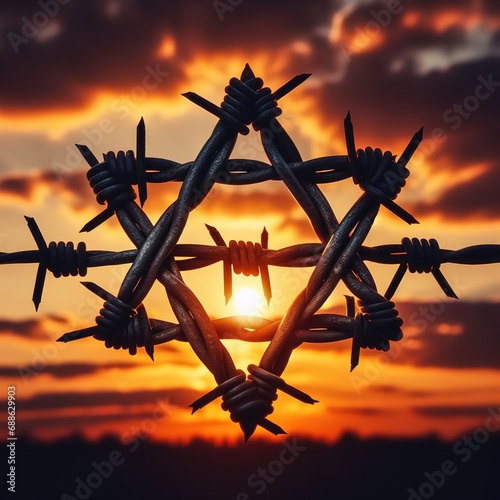 Illustration on the theme International Holocaust Remembrance Day. Genarative AI photo