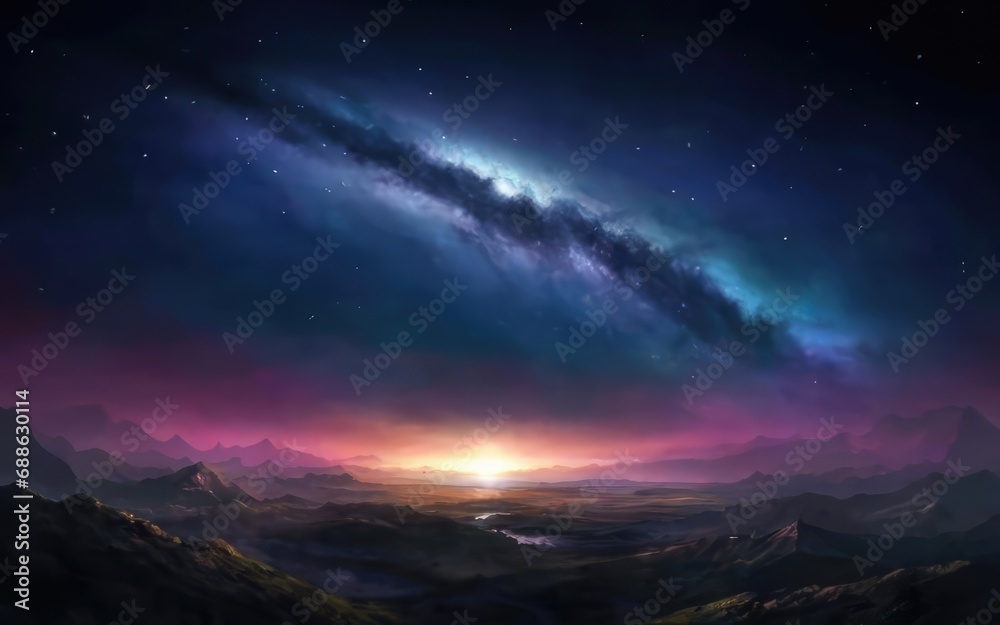 night sky landscape background