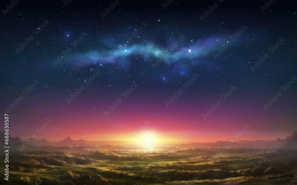 night sky landscape background