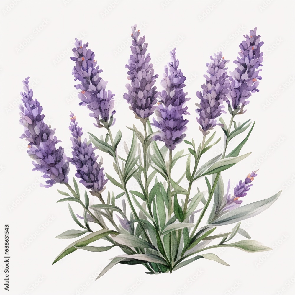 Fototapeta premium Watercolor wildflower and herb bouquets