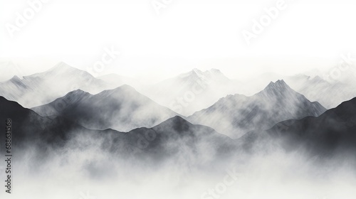 Foggy landscape in the Romanian Carpathians. AI generated image photo