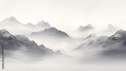 Foggy landscape in the Romanian Carpathians. AI generated image