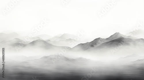 Foggy landscape in the Romanian Carpathians. AI generated image photo
